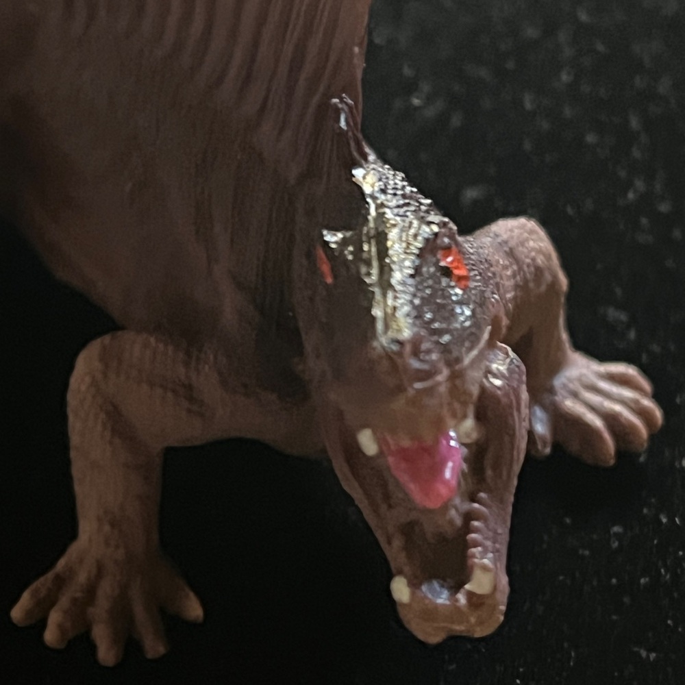 Reptile Figurine with Pink and Orange Accents